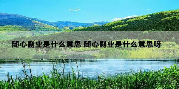 随心副业是什么意思 随心副业是什么意思呀
